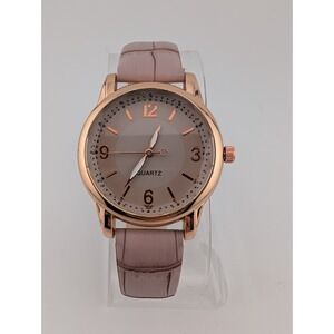 Women's Quartz Watch 34mm Rose Gold Case Light Purple Band- New Battery